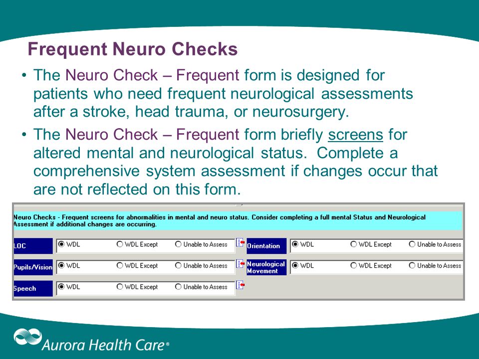 Neuro Checks Charting