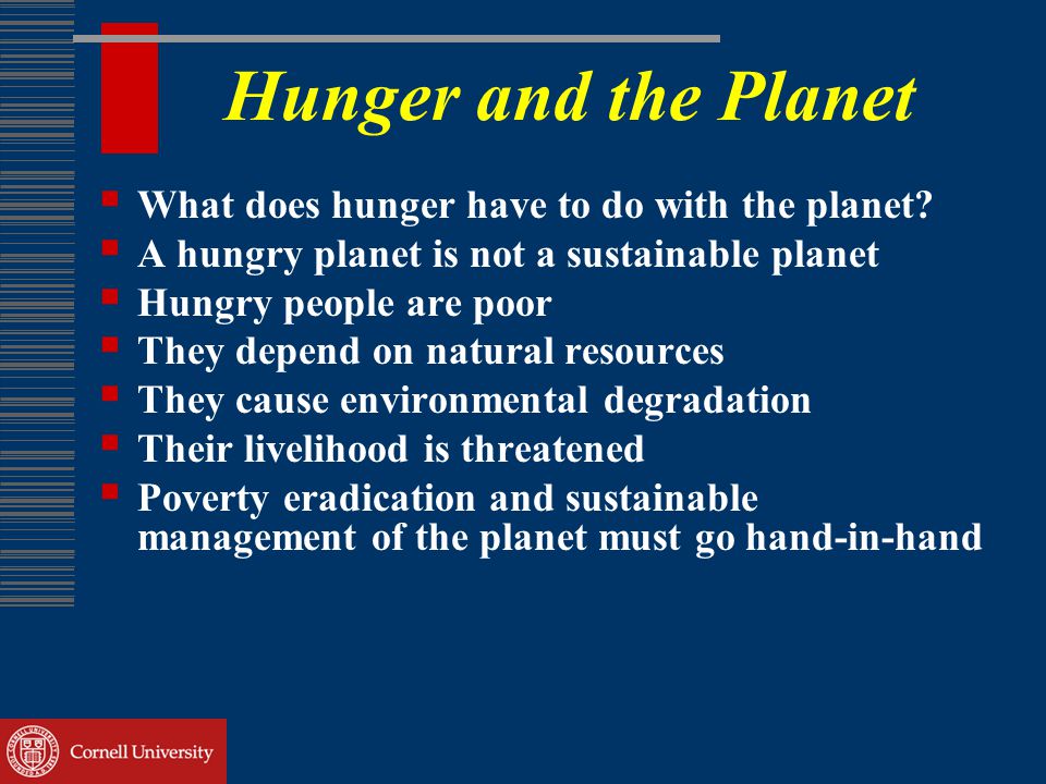 Hunger and the Planet  What does hunger have to do with the planet.