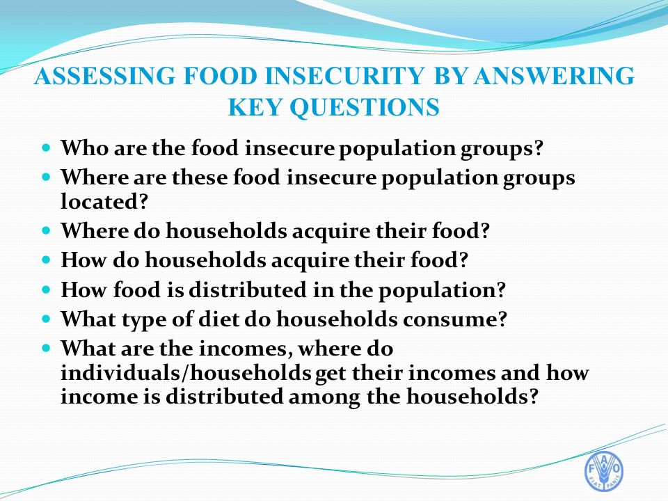 Who are the food insecure population groups.