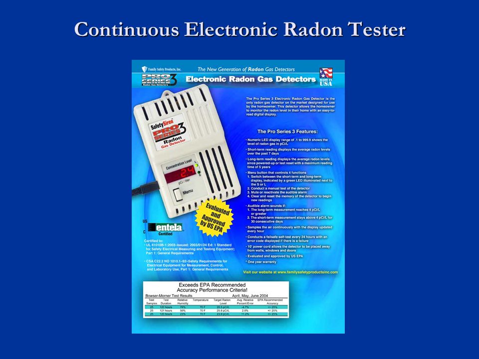 Radon Testing Information Faq With Radon Test Detector Information Or Purchase Radon Testor Or Radon Electronic Monitor