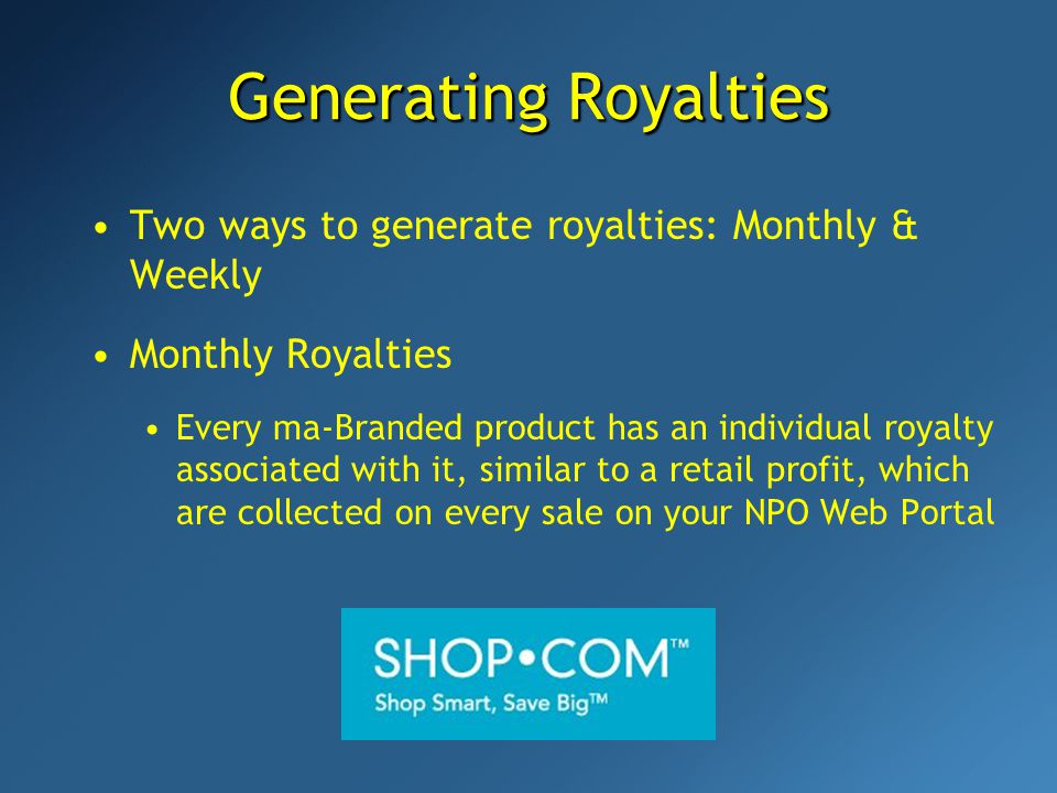 Generate Thousands Per Month in Royalties by: Following our simple straightforward process 1.