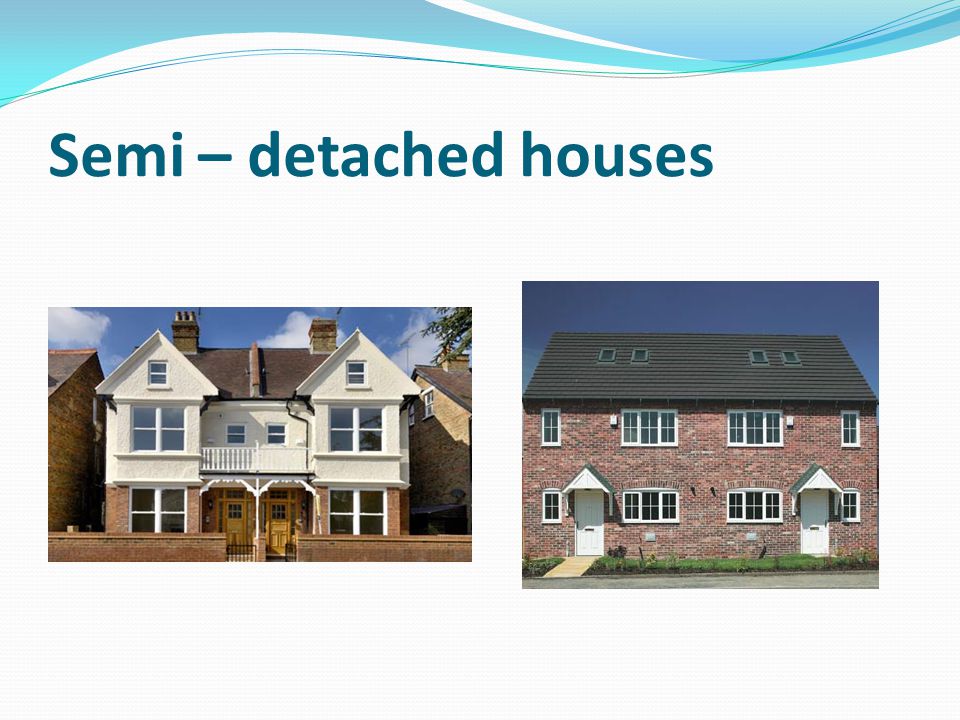 Английские дома презентация. Типы домов. Типы домов в английском языке. Типы detached House. Terraced House and Semi detached House.