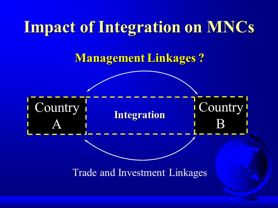 Impact of Integration on MNCs Country A Country B Management Linkages .