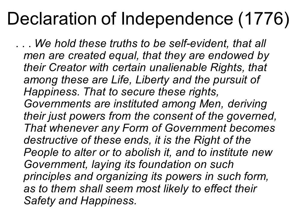 Declaration of Independence (1776)...