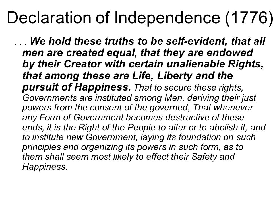 Declaration of Independence (1776)...