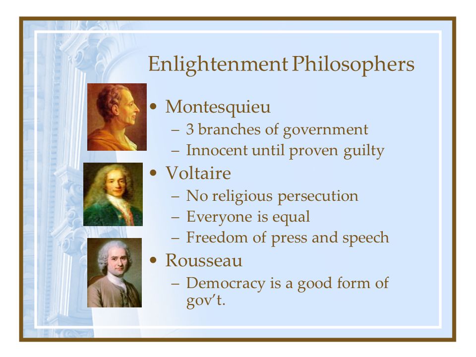 Divine Right of Kings Social Contract Theory/ Natural Rights Philosophy GOD King People God People King The shift from the idea Divine Right of Kings to the Social Contract Theory was influenced by the Enlightened Philosophers.