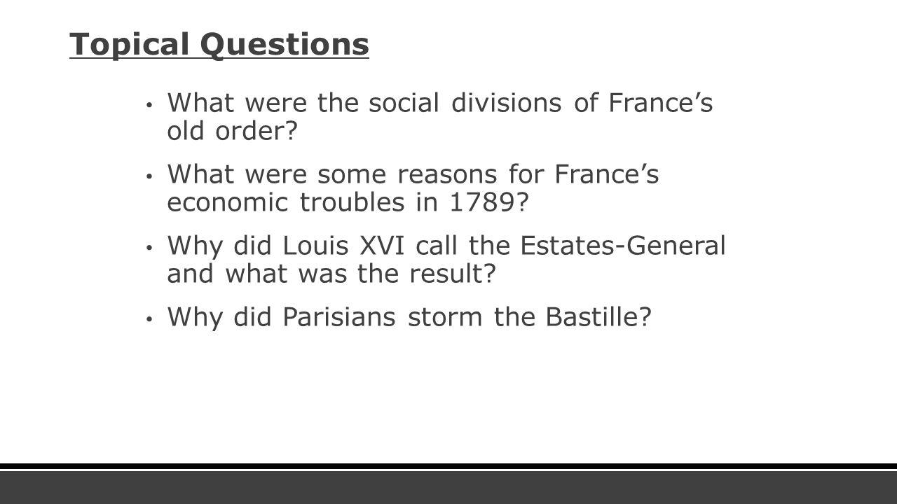 What were the social divisions of France’s old order.