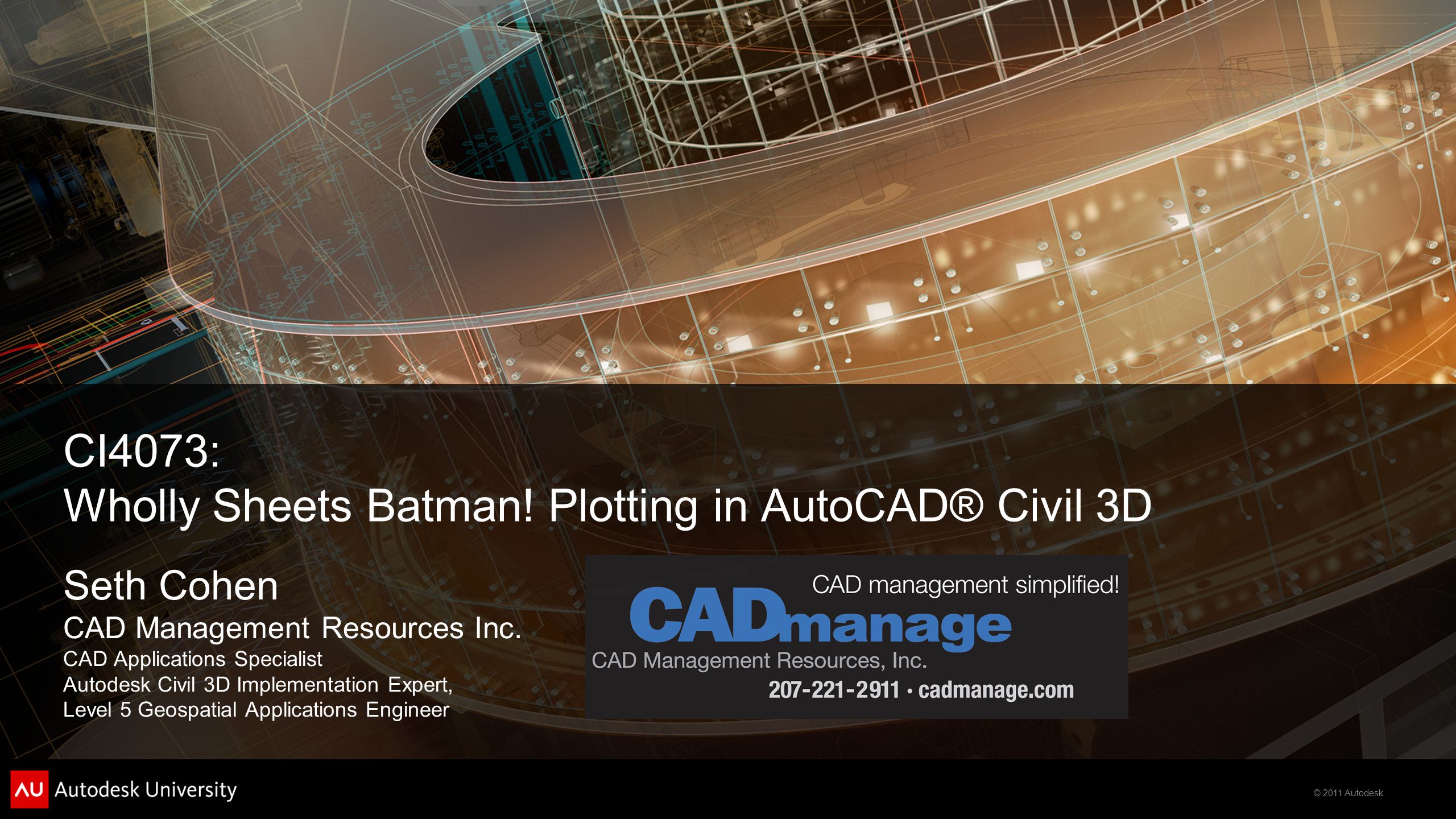 2011 Autodesk Ci4073 Wholly Sheets Batman Plotting In - 