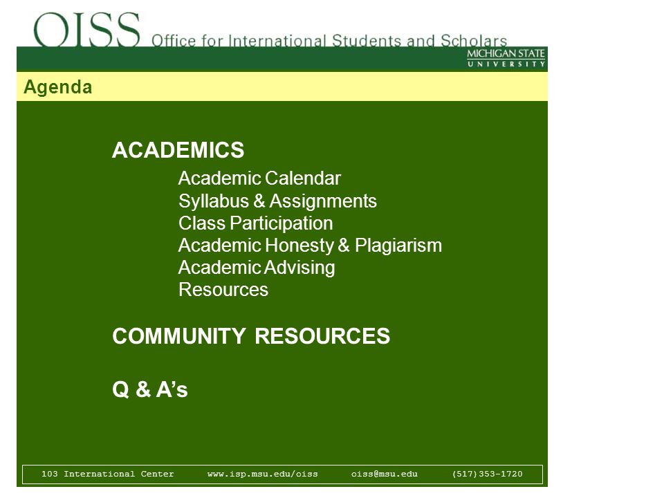 Michigan State Academic Calendar