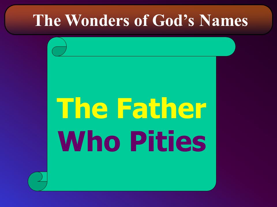 The Father Who Pities The Wonders of God’s Names