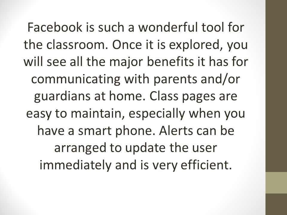 Facebook is such a wonderful tool for the classroom.