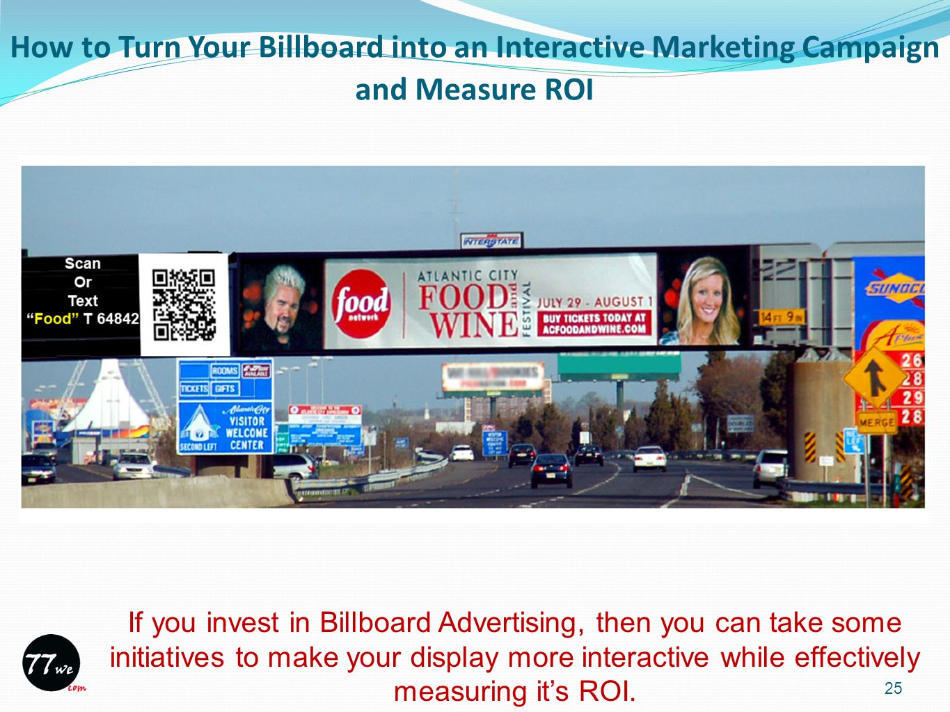 How to Turn Your Billboard into an Interactive Marketing Campaign and Measure ROI 25 If you invest in Billboard Advertising, then you can take some initiatives to make your display more interactive while effectively measuring it’s ROI.