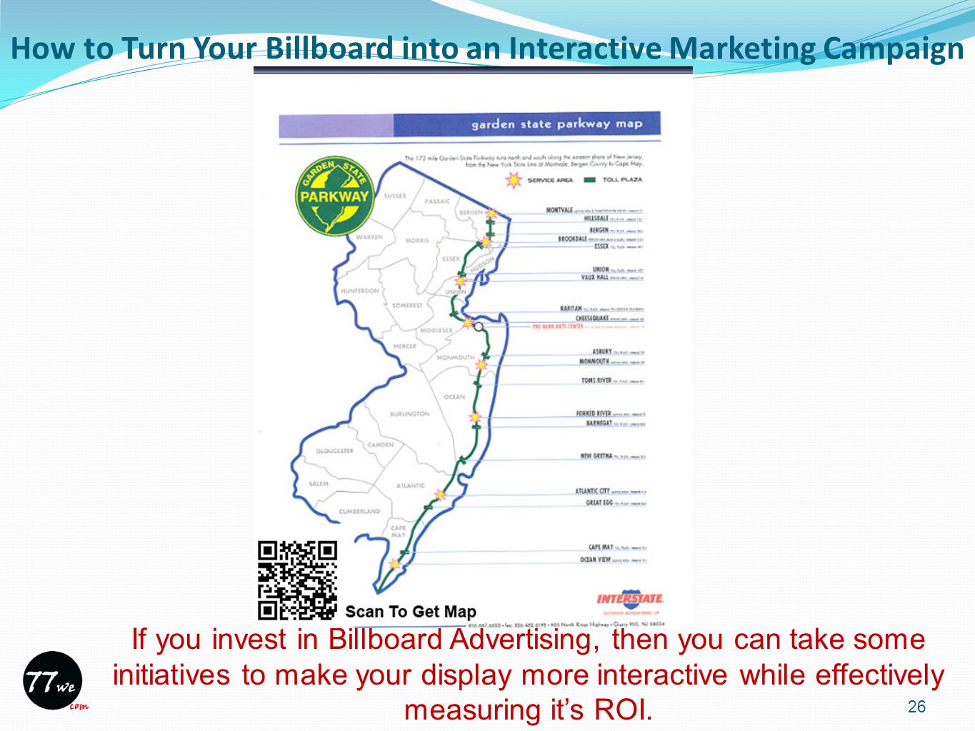 How to Turn Your Billboard into an Interactive Marketing Campaign and Measure ROI 26 If you invest in Billboard Advertising, then you can take some initiatives to make your display more interactive while effectively measuring it’s ROI.