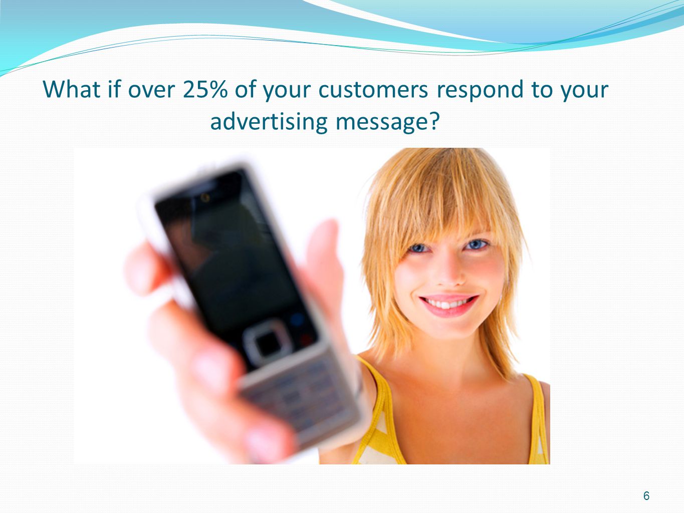 What if over 25% of your customers respond to your advertising message 6