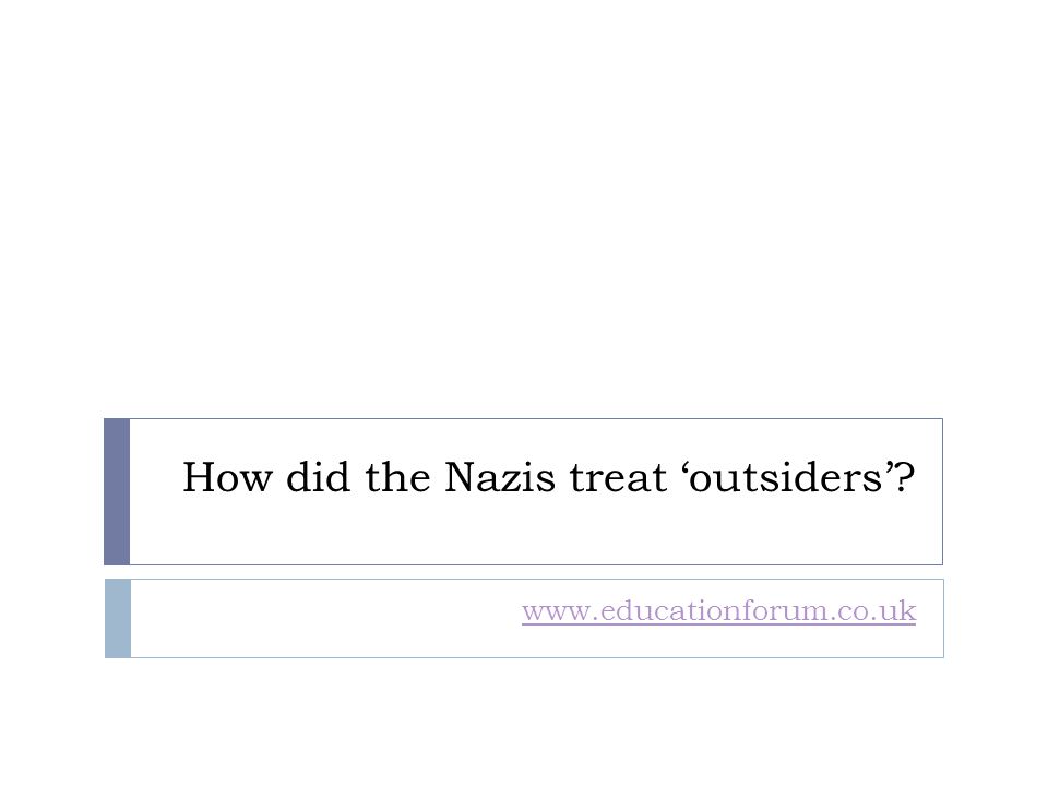 How did the Nazis treat ‘outsiders’