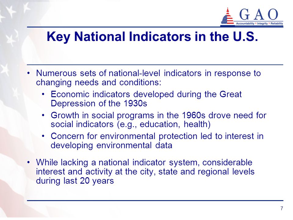 7 Key National Indicators in the U.S.