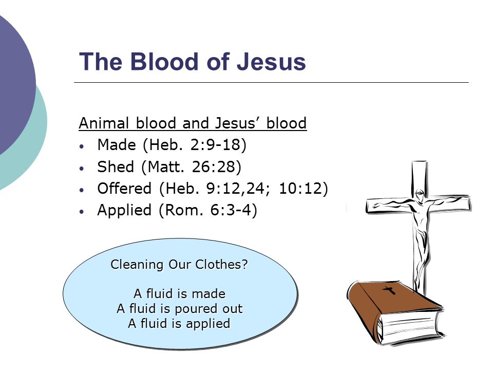 The Blood of Jesus Animal blood and Jesus’ blood Made (Heb.