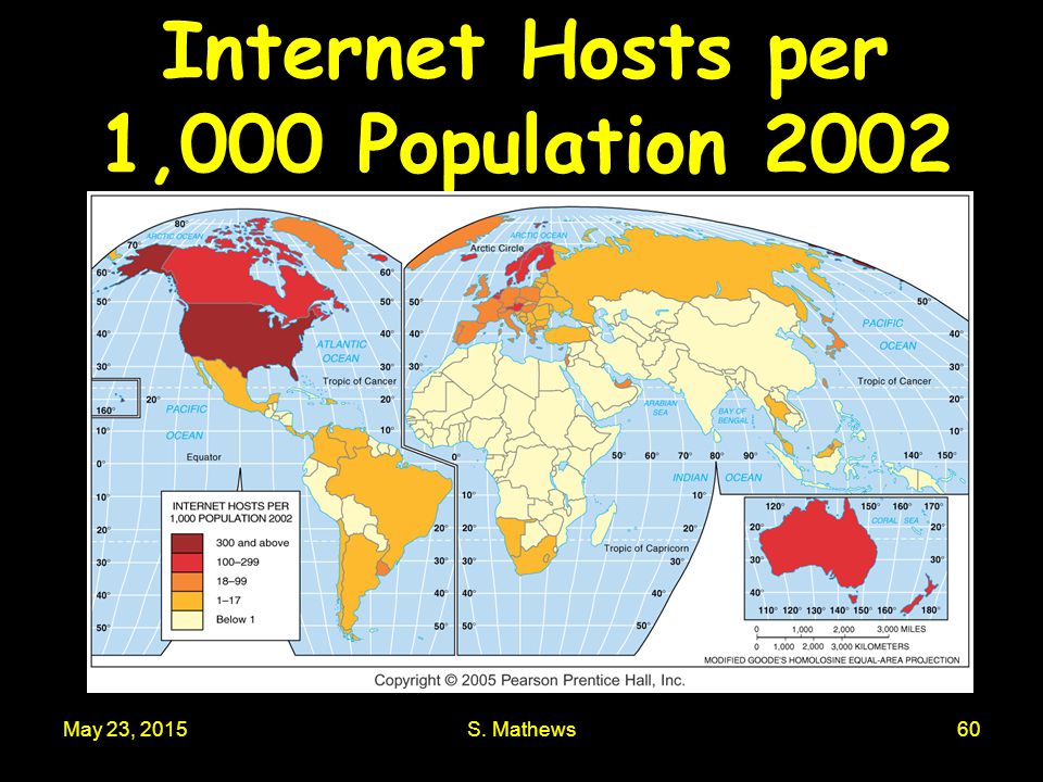 May 23, 2015S. Mathews60 Internet Hosts per 1,000 Population 2002