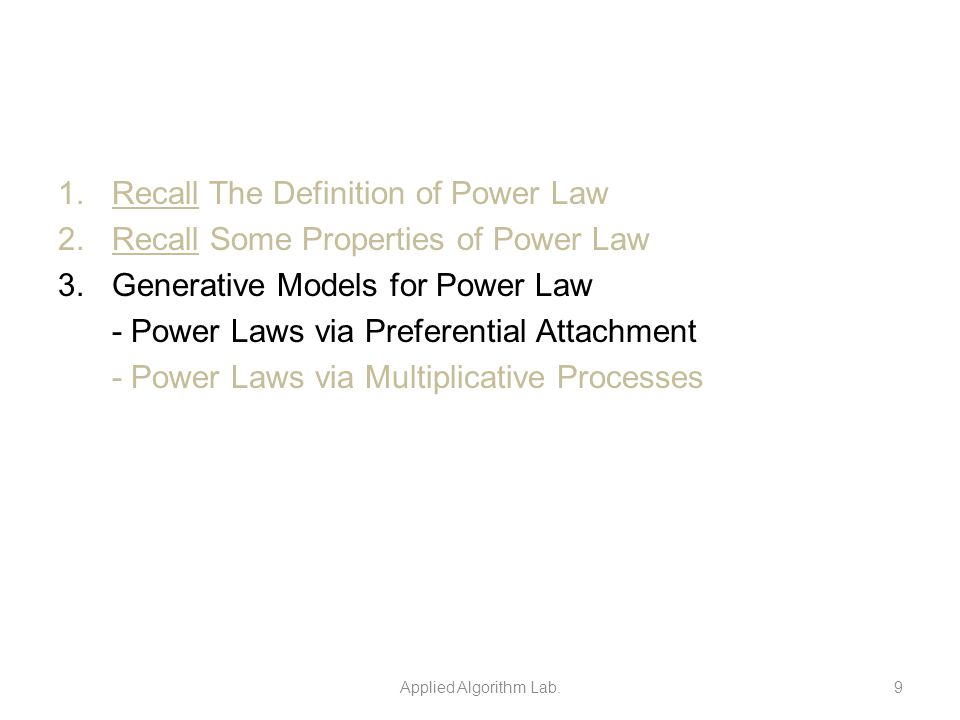 Power Law and Its Generative Models Bo Young Kim ppt download