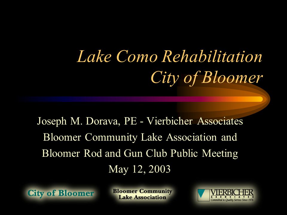 Lake Como Rehabilitation City Of Bloomer Joseph M Dorava Pe - lake como rehabilitation city of bloomer joseph m