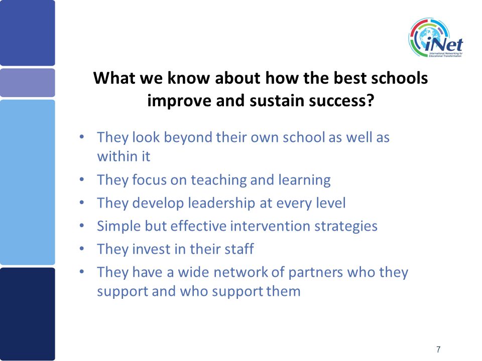 What we know about how the best schools improve and sustain success.
