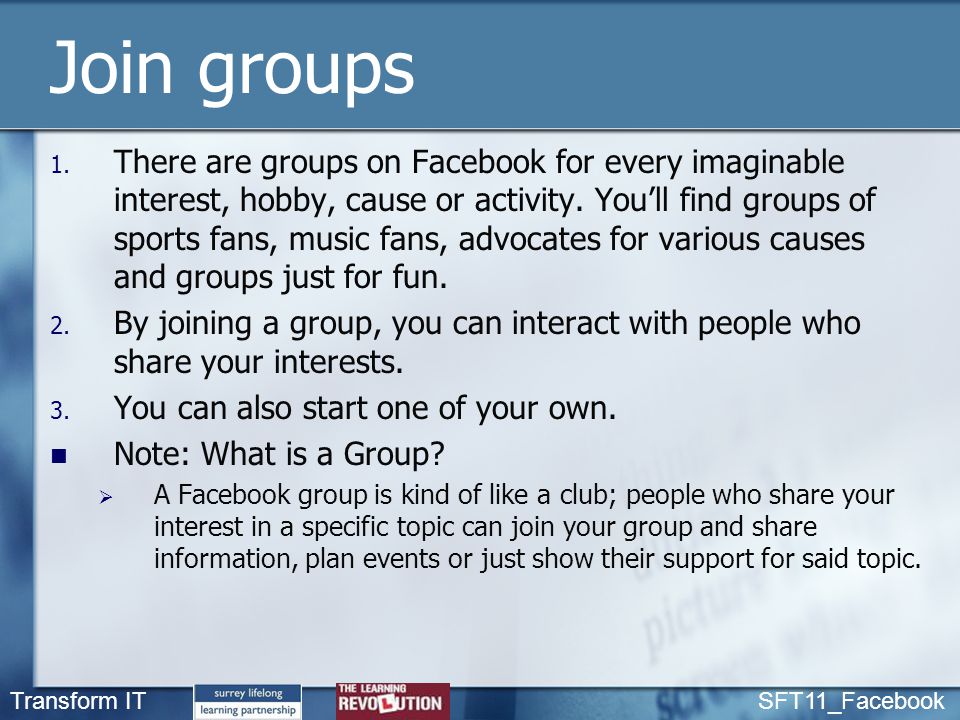 Transform IT SFT11_Facebook Join groups 1.