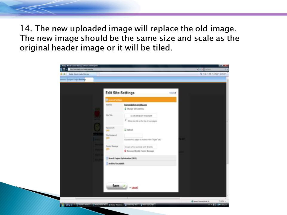 14. The new uploaded image will replace the old image.