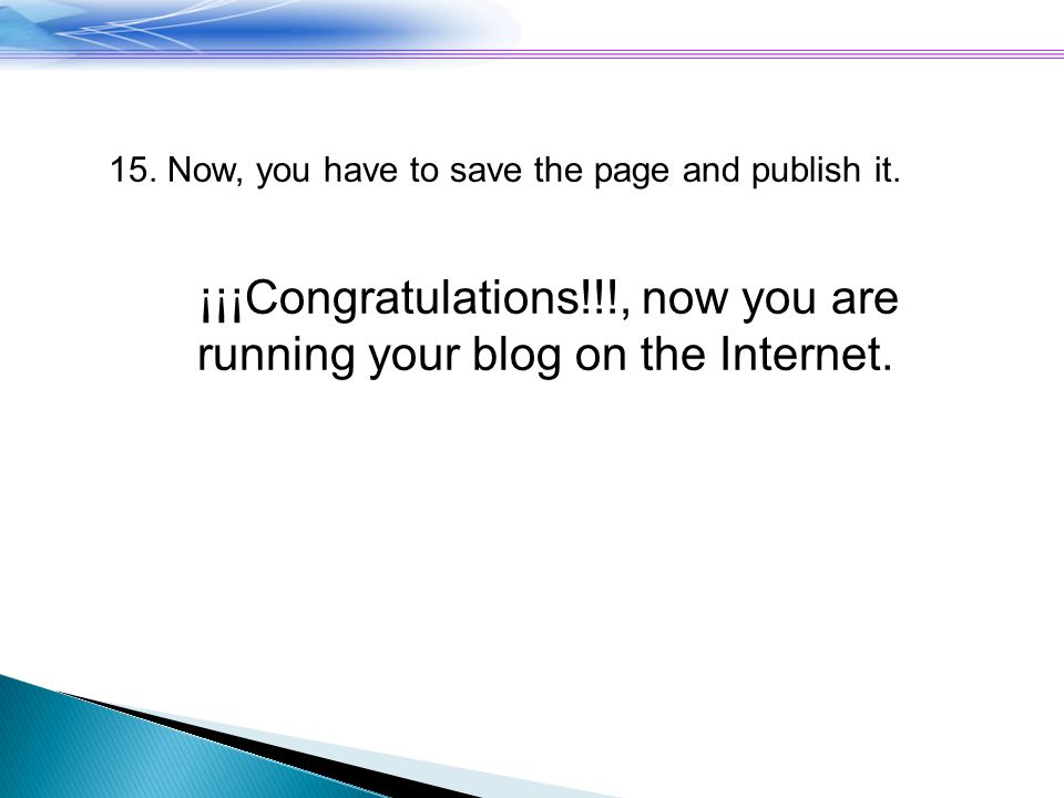 15. Now, you have to save the page and publish it.