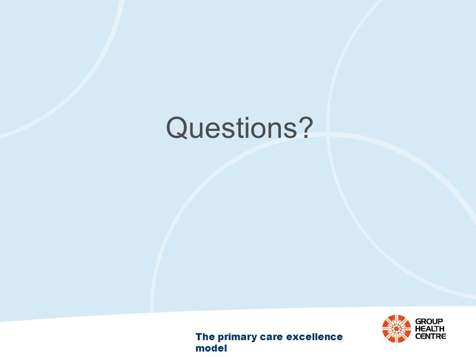 The primary care excellence model Questions