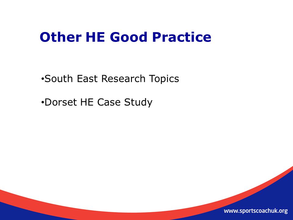 Other HE Good Practice South East Research Topics Dorset HE Case Study