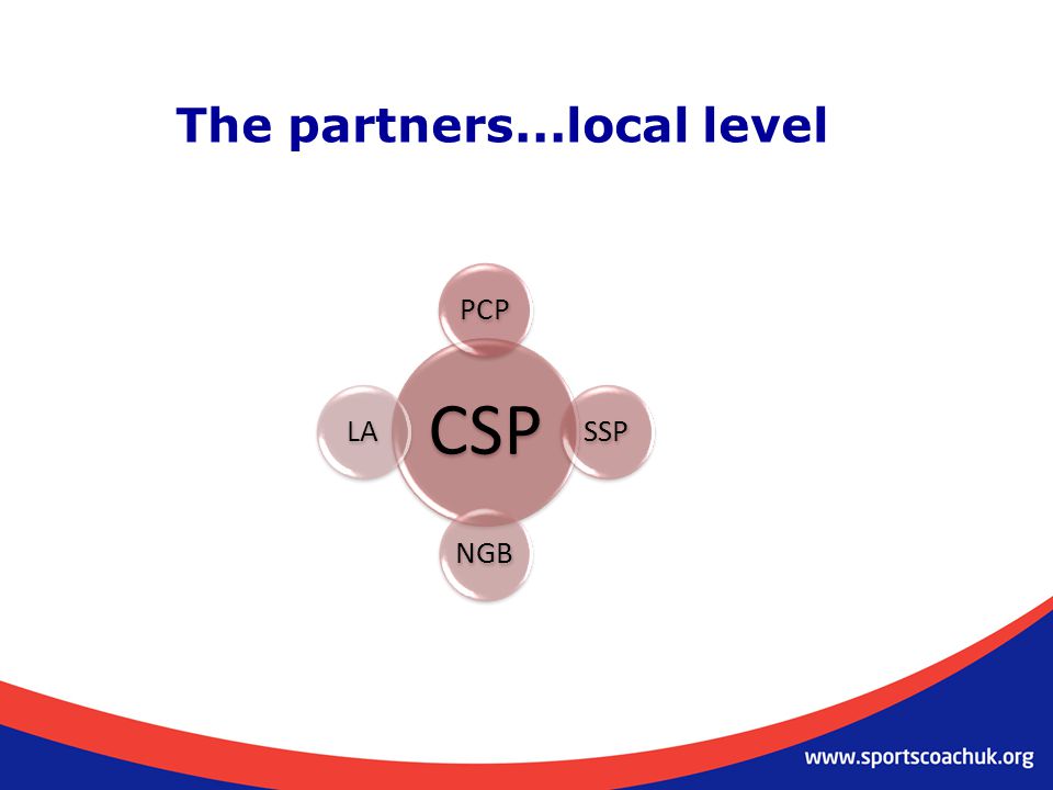CSP PCPSSPNGBLA The partners...local level