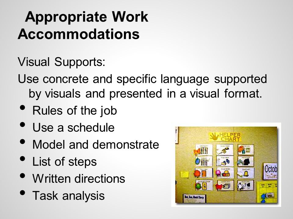 Visual Supports: Use concrete and specific language supported by visuals and presented in a visual format.
