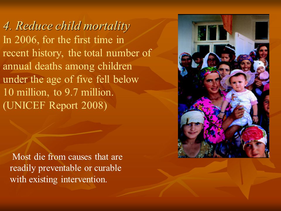 4. Reduce child mortality 4.