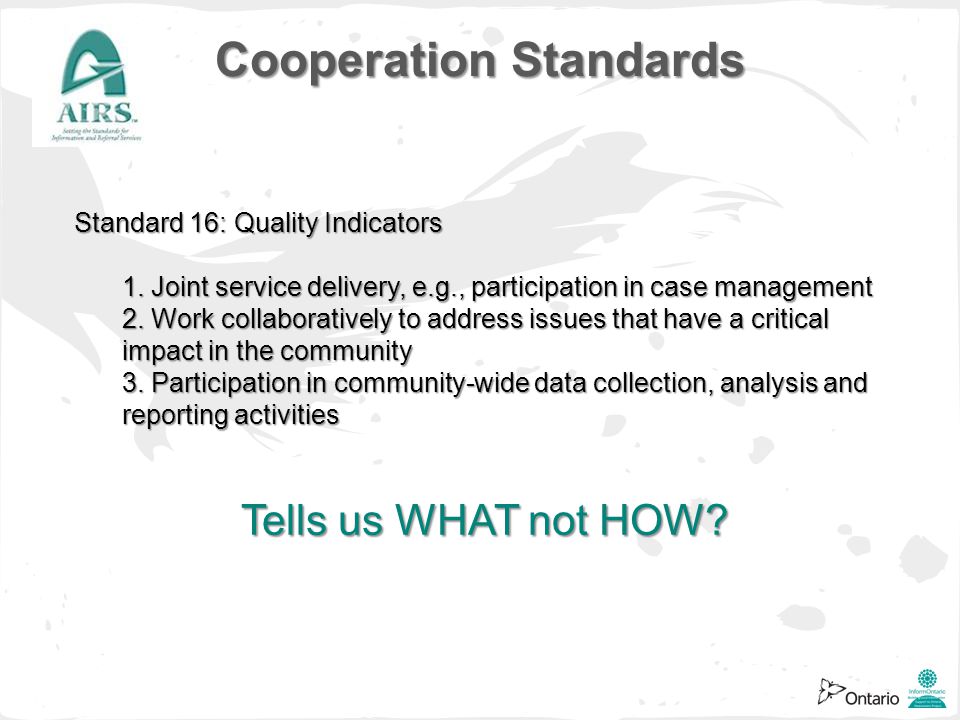 Standard 16: Quality Indicators 1.