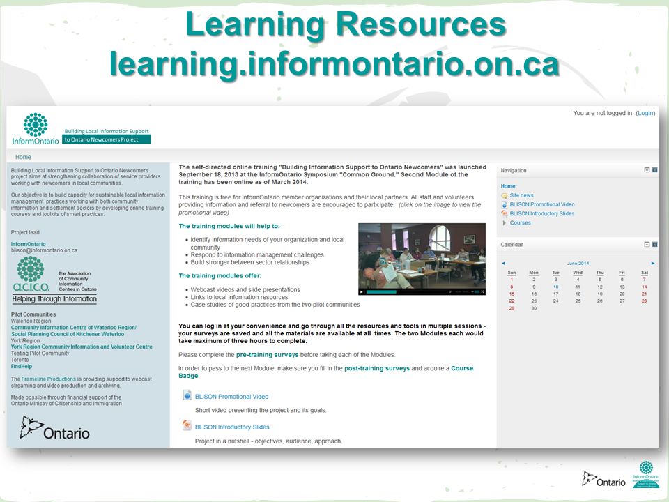 Learning Resources learning.informontario.on.ca