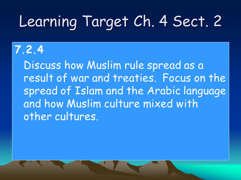 Learning Target Ch. 4 Sect.