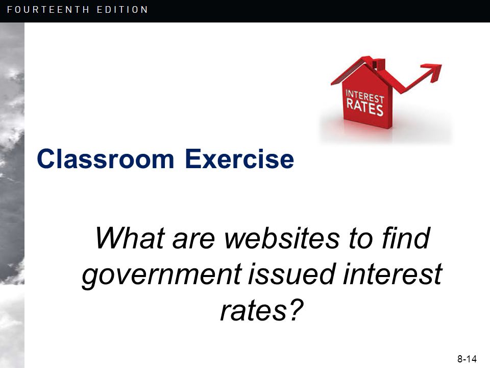 8-14 What are websites to find government issued interest rates Classroom Exercise
