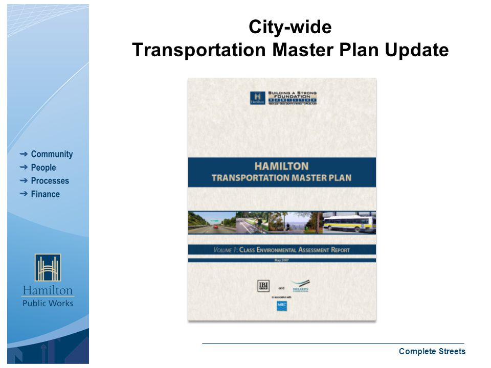 City-wide Transportation Master Plan Update 15Slide: Complete Streets