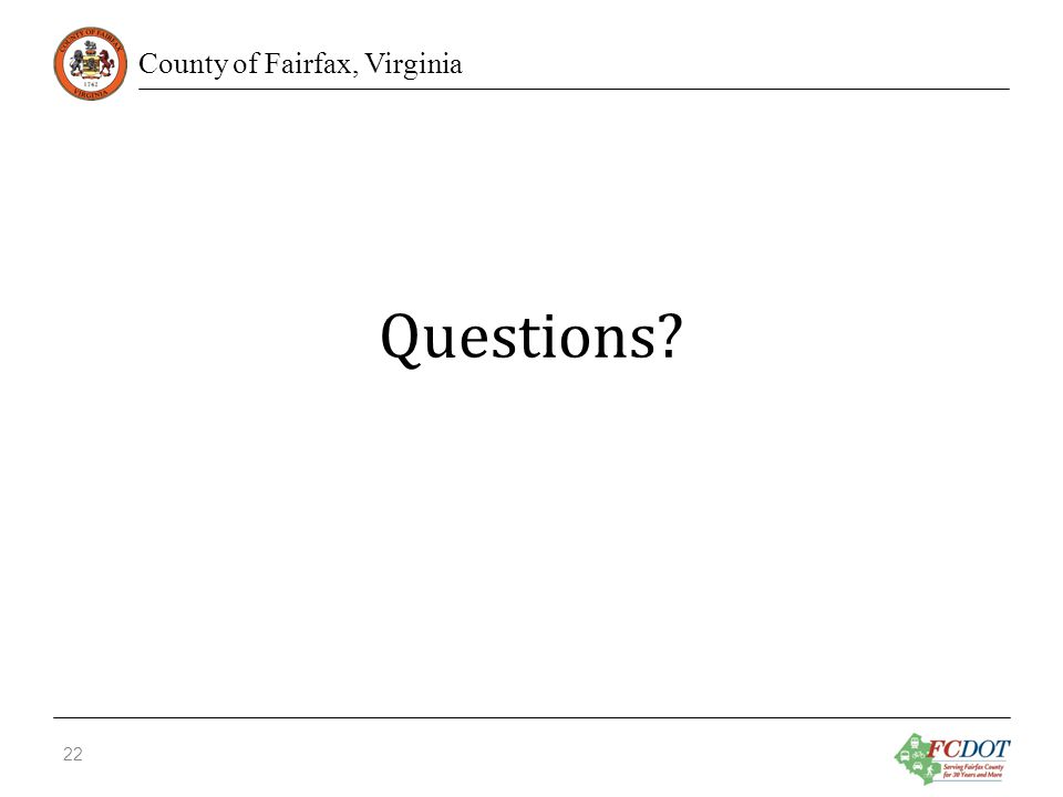 County of Fairfax, Virginia Questions 22