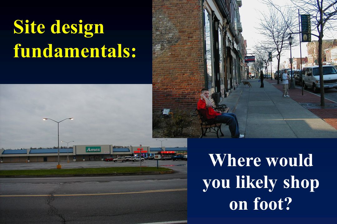 Site design fundamentals: Where would you likely shop on foot