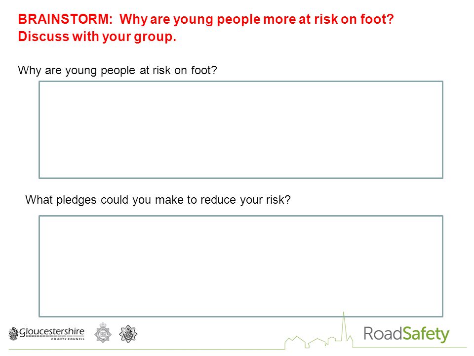 BRAINSTORM: Why are young people more at risk on foot.