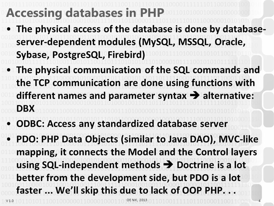 V 1.0 OE NIK, PHP+SQL 8. PHP + MySQL PHPMyAdmin Practice: Vote system. -  ppt download