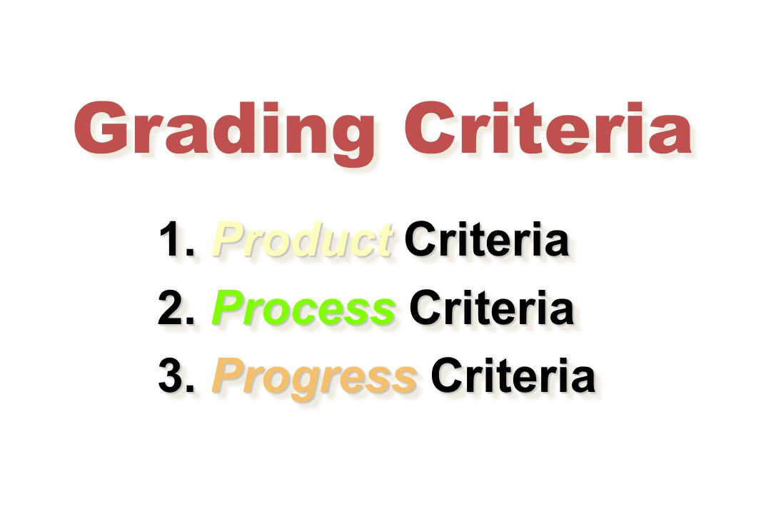 Grading Criteria 1. Product Criteria 1. Product Criteria 2.