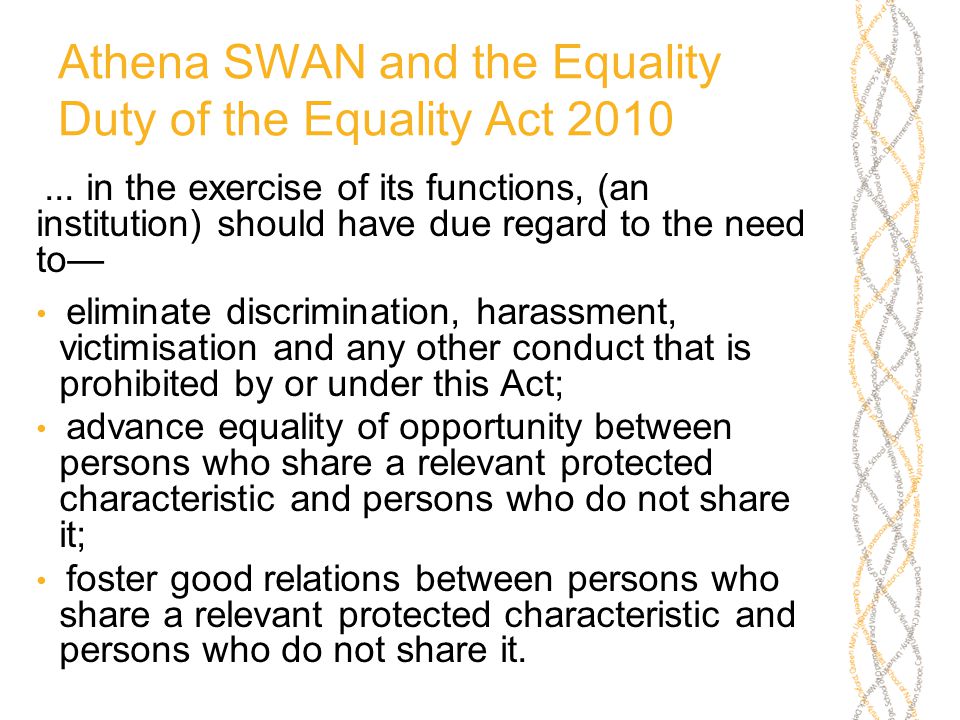 Athena SWAN and the Equality Duty of the Equality Act