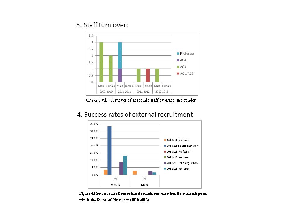3. Staff turn over: 4. Success rates of external recruitment: