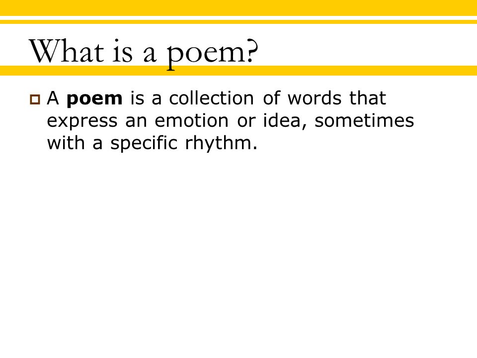 What is a poem.