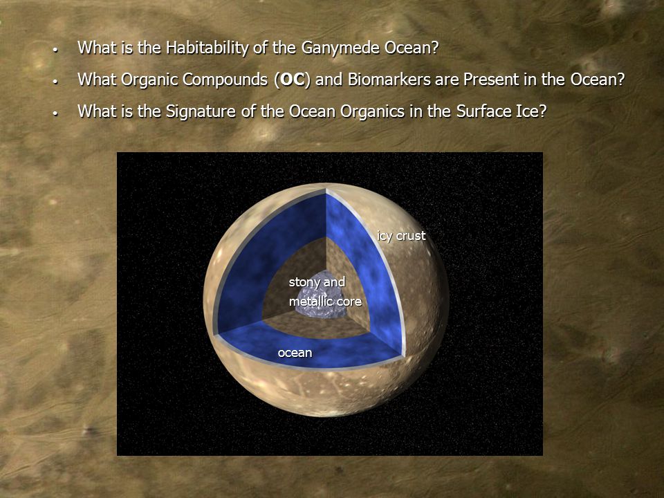 ocean icy crust stony and metallic core What is the Habitability of the Ganymede Ocean.