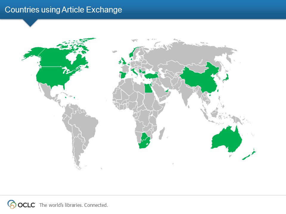 The world’s libraries. Connected. Countries using Article Exchange