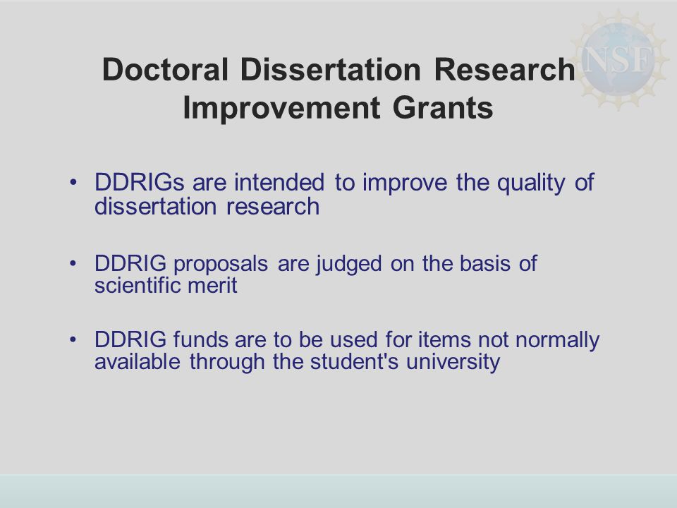 sbe doctoral dissertation research improvement grant