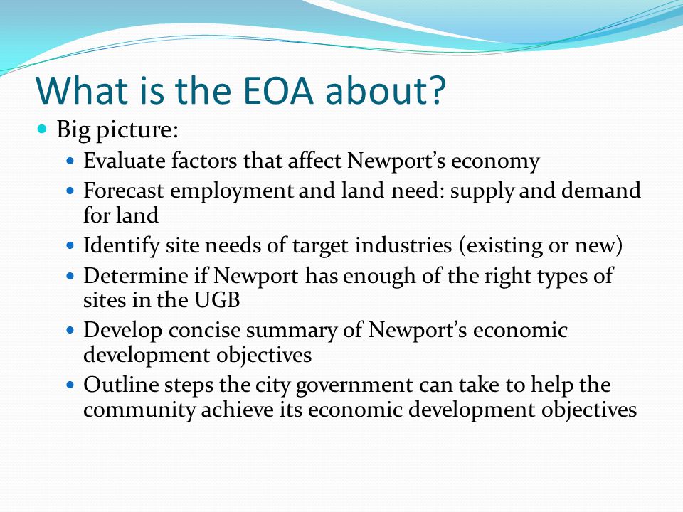What is the EOA about.